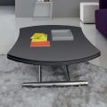 Transformovatelný konferenční stolek z kulatého kovového a skleněného jídelního stolu - Giordana