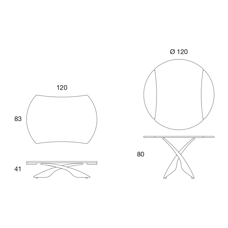 Transformovatelný konferenční stolek z kovu a skla do obývacího pokoje - Giordano Viadurini