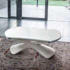 Transformovatelný konferenční stolek z kovu a skla do obývacího pokoje - Giordano Viadurini