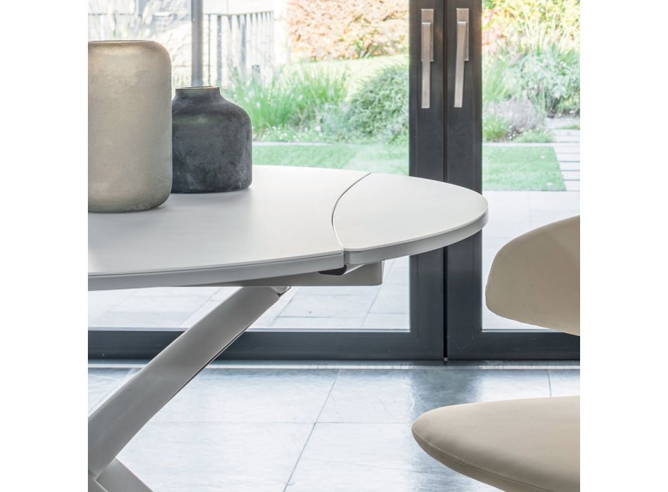 Transformovatelný konferenční stolek z kovu a skla do obývacího pokoje - Giordano Viadurini