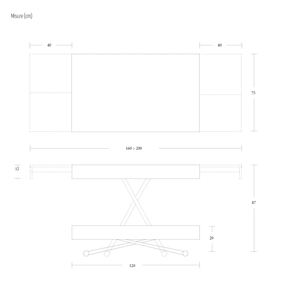 Transformovatelný konferenční stolek z kovu a dřeva vyrobený v Itálii - Polaris Viadurini