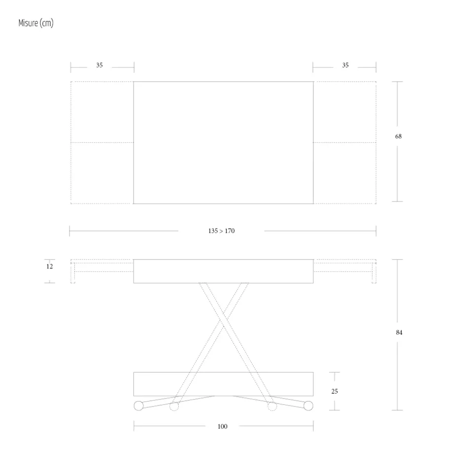 Moderní transformovatelný konferenční stolek z kovu a dřeva vyrobený v Itálii - vesmír Viadurini