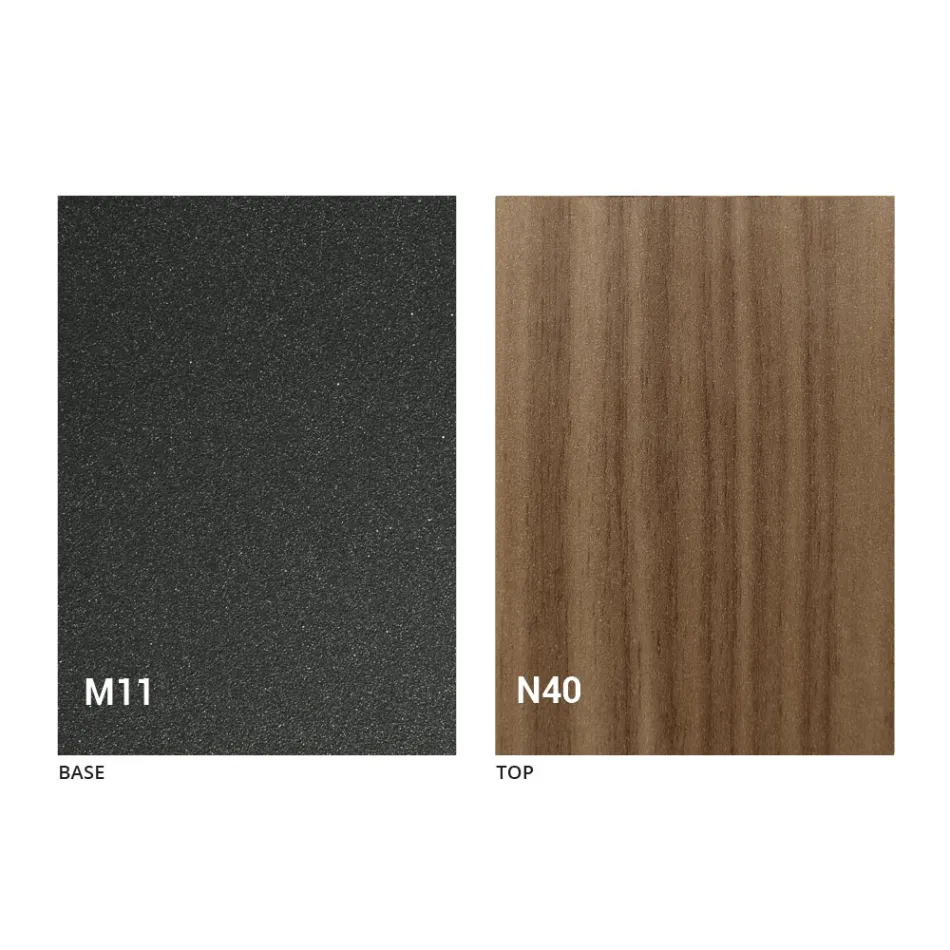 Moderní transformovatelný konferenční stolek z grafitové kovové a dřevěné desky - Sistocle Viadurini