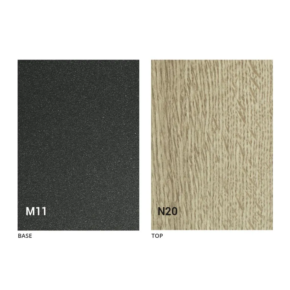 Moderní transformovatelný konferenční stolek z grafitové kovové a dřevěné desky - Sistocle Viadurini