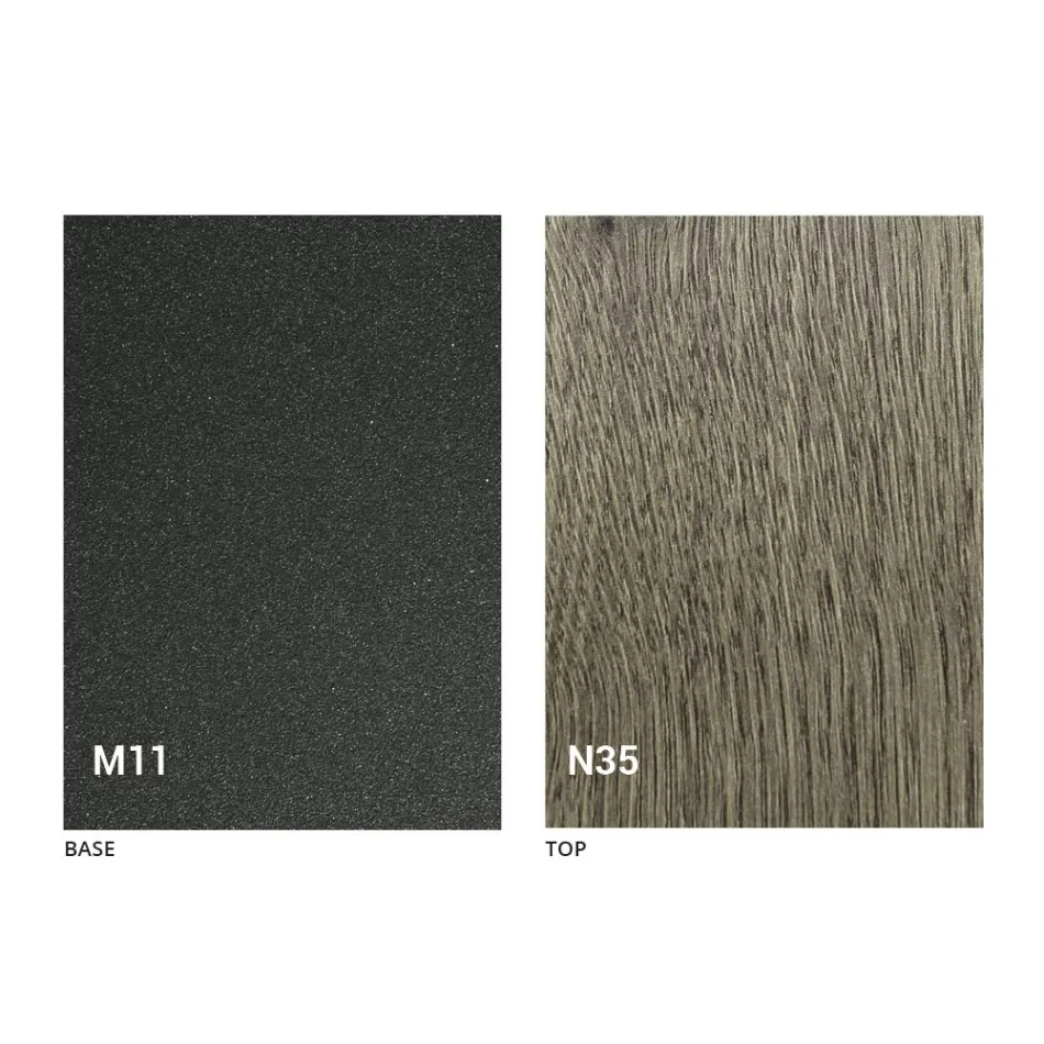 Moderní transformovatelný konferenční stolek z grafitové kovové a dřevěné desky - Sistocle Viadurini