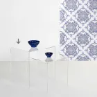 transparentní moderní design konferenční stolek 50x50cm Big Terry, made in Italy Viadurini