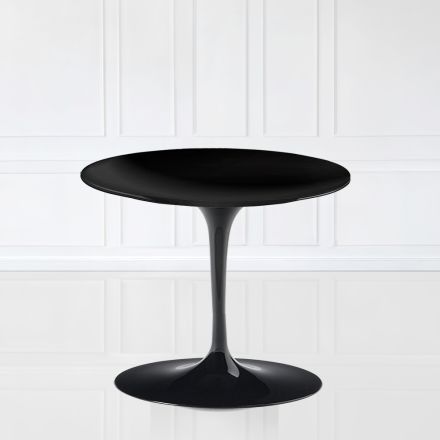 Eero Saarinen Tulipánový konferenční stolek H 39 s deskou z černého tekutého laminátu Made in Italy - Scarlet Viadurini