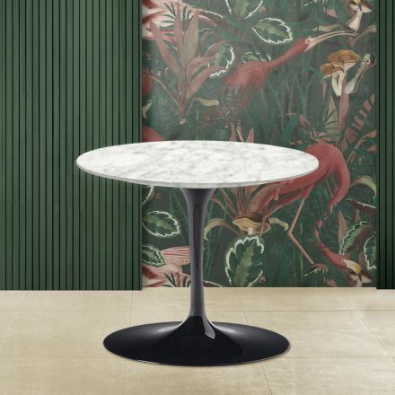 Tulipánový konferenční stolek Eero Saarinen H 39 s deskou z carrarského mramoru Made in Italy - Scarlet Viadurini