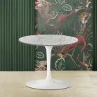Konferenční stolek Eero Saarinen Tulip H 39 s deskou z mramoru Statuarietto Carrara Viadurini