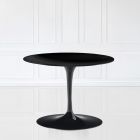 Konferenční stolek Tulipán Eero Saarinen H 39 Oval v černém tekutém laminátu Made in Italy - Scarlet Viadurini