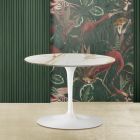 Konferenční stolek Tulipán Eero Saarinen H 39 Oval ve zlatém karacattovém mramoru vyrobený v Itálii Viadurini