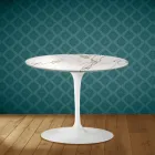 Konferenční stolek Eero Saarinen Tulip H 41 v keramické barvě Aura 22, vyrobeno v Itálii - Scarlet Viadurini