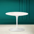 Konferenční stolek Tulipán Eero Saarinen H 41 v keramickém diamantovém krému Made in Italy - Scarlet Viadurini