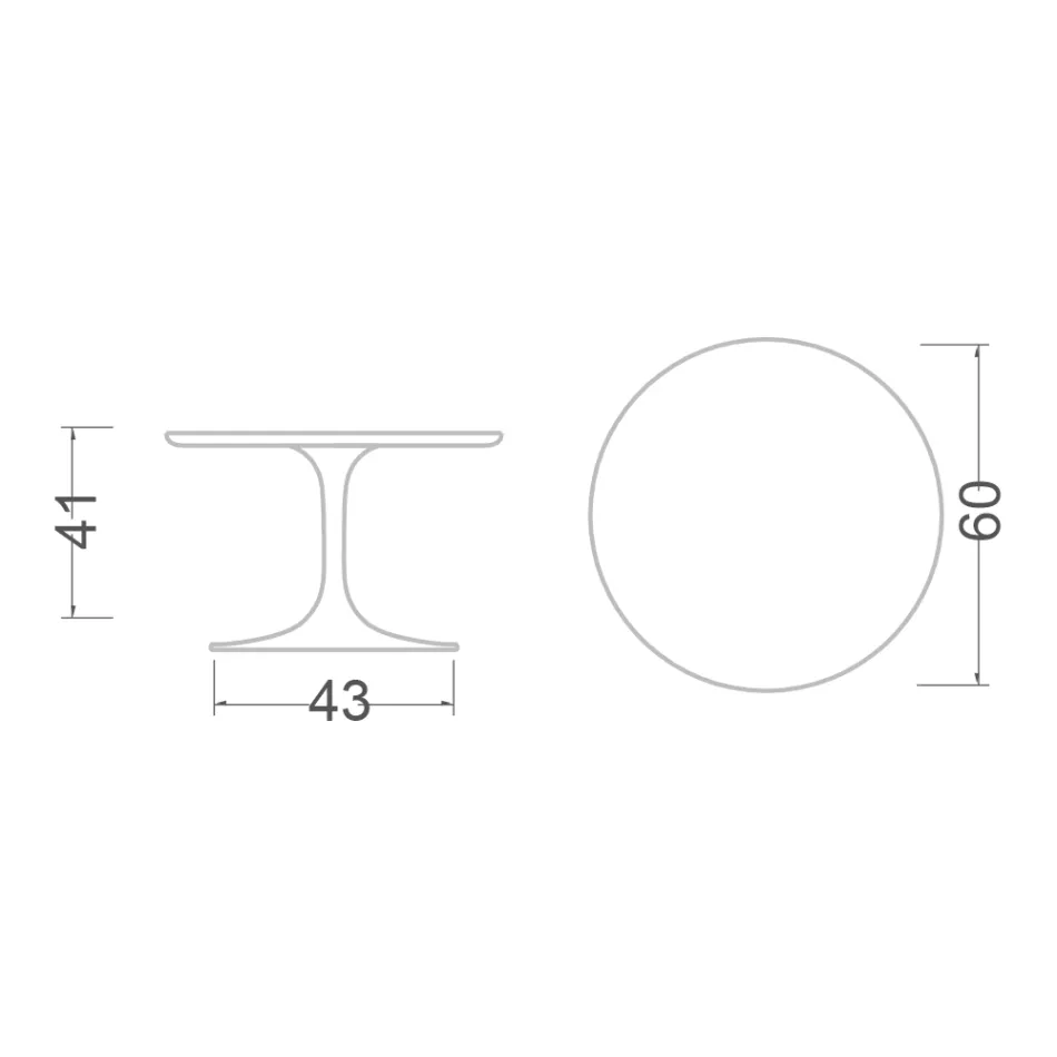 Tulipánový konferenční stolek Eero Saarinen H 41 z keramiky Entzo Made in Italy - Scarlet Viadurini