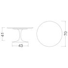Tulipánový konferenční stolek Eero Saarinen H 41 z keramiky Entzo Made in Italy - Scarlet Viadurini
