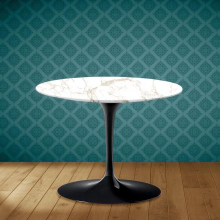 Tulipánový konferenční stolek Eero Saarinen H 41 z keramiky Entzo Made in Italy - Scarlet Viadurini