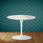 Konferenční stolek Eero Saarinen Tulip H 41 z leštěné keramiky, vyrobený v Itálii - Scarlet Viadurini