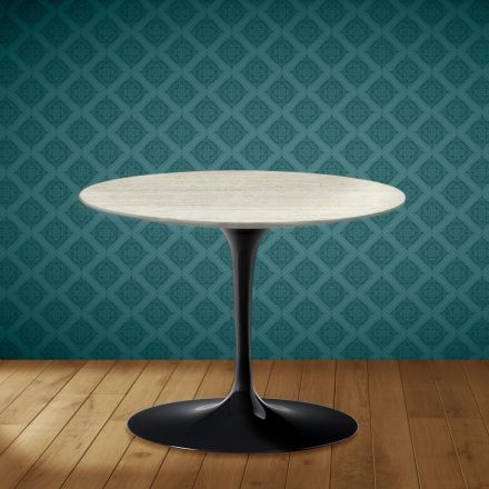 Konferenční stolek Eero Saarinen Tulip H 41 v keramice Marmorio, vyrobeno v Itálii - Scarlet Viadurini