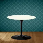 Konferenční stolek Eero Saarinen Tulip H 41 z keramiky Moonè, vyrobený v Itálii - Scarlet Viadurini