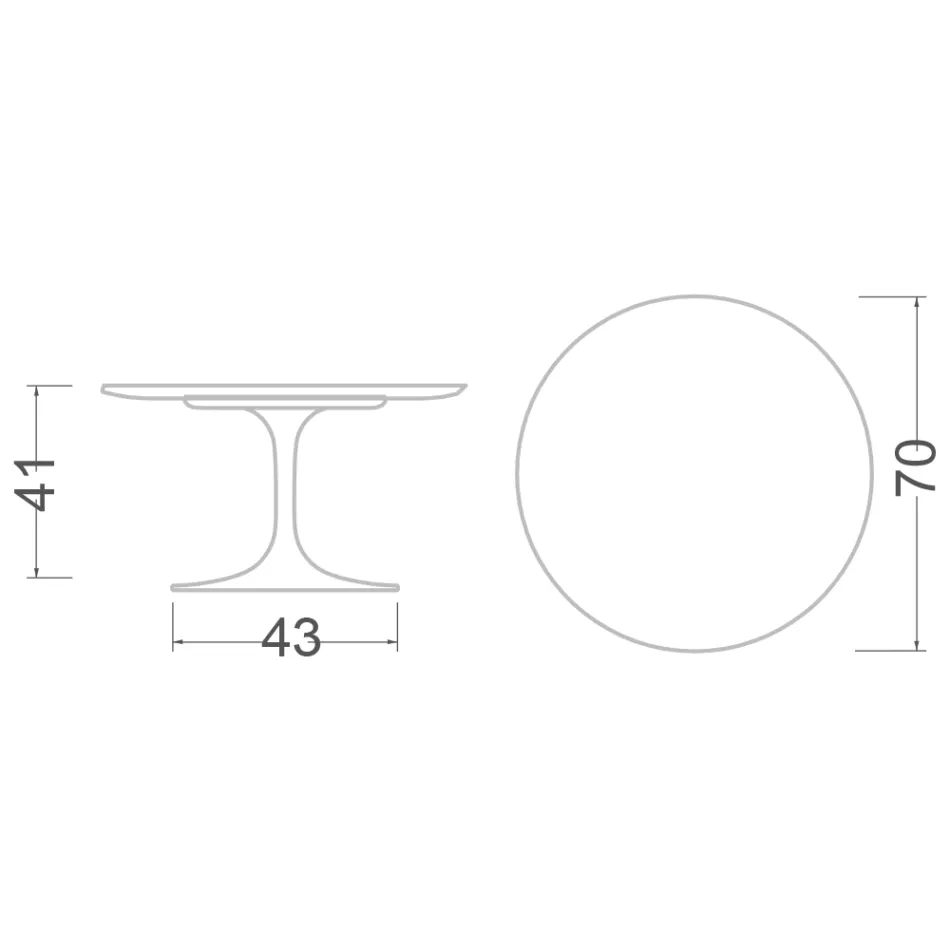 Tulipánový konferenční stolek Eero Saarinen H 41 in Noir Soft Ceramic Made in Italy - Scarlet Viadurini