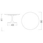 Konferenční stolek Tulipán Eero Saarinen H 41 z keramiky Rem Made in Italy - Scarlet Viadurini