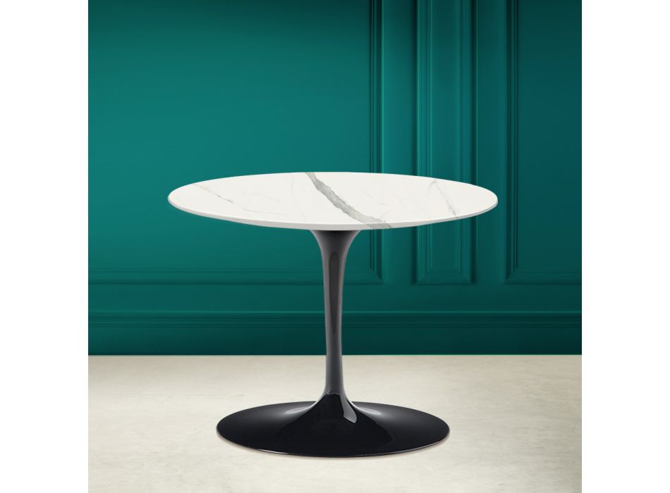 Tulipánový konferenční stolek Eero Saarinen H 41 celožilová sochařská keramika Made in Italy - Scarlet Viadurini