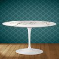 Konferenční stolek Eero Saarinen H 41 Oval Tulip v keramické barvě Aura 22 - Scarlet