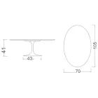 Eero Saarinen H 41 oválný tulipánový konferenční stolek v diamantové krémové keramice Made in Italy - Scarlet Viadurini