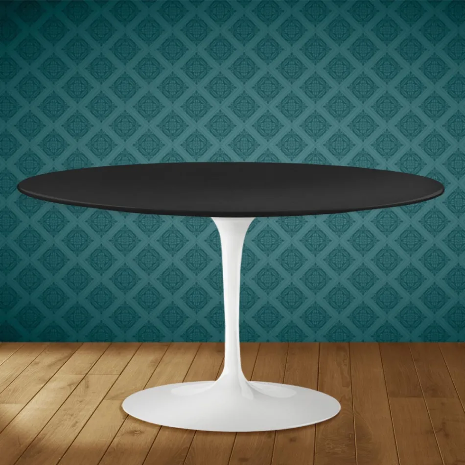 Konferenční stolek Eero Saarinen Tulip H 41 Oval v keramice Domoos - Scarlet Viadurini