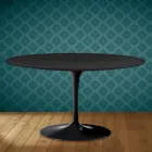 Konferenční stolek Eero Saarinen Tulip H 41 Oval v keramice Domoos - Scarlet Viadurini