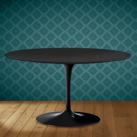 Konferenční stolek Eero Saarinen Tulip H 41 Oval v keramice Domoos - Scarlet Viadurini