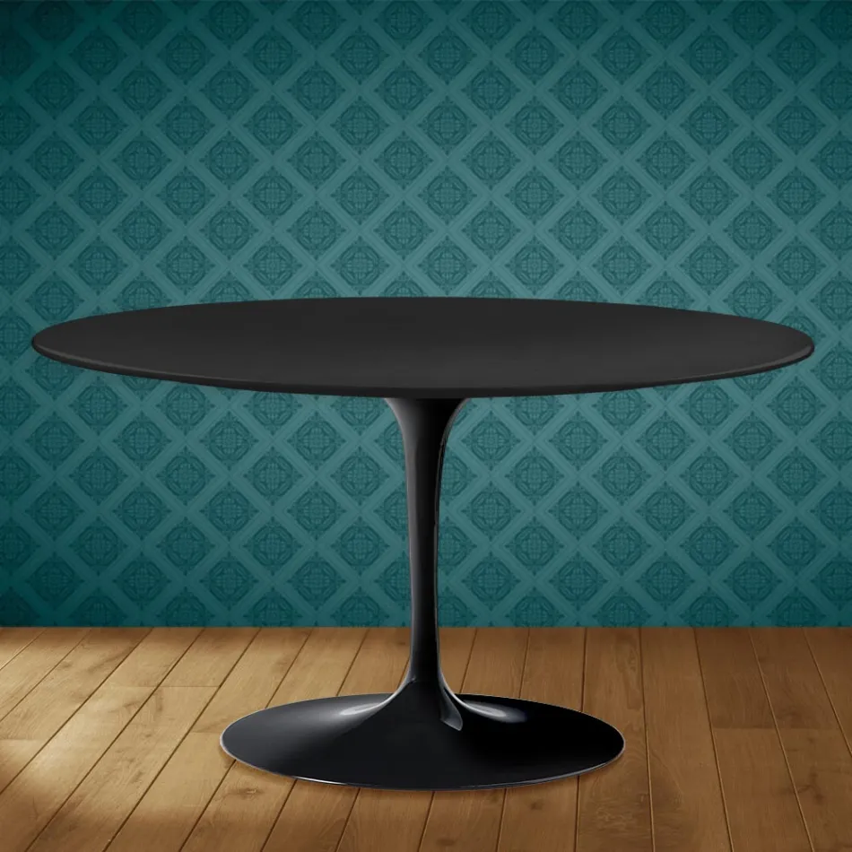 Konferenční stolek Eero Saarinen Tulip H 41 Oval v keramice Domoos - Scarlet Viadurini