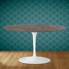 Tulipánový konferenční stolek Eero Saarinen H 41 Oval z keramiky Kira Made in Italy - Scarlet Viadurini