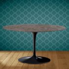 Konferenční stolek Tulipán Eero Saarinen H 41 Oval z keramiky Kira Made in Italy - Scarlet Viadurini