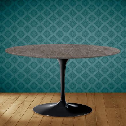 Konferenční stolek Tulipán Eero Saarinen H 41 Oval z keramiky Kira Made in Italy - Scarlet Viadurini