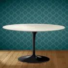 Konferenční stolek Eero Saarinen Tulip H 41 Oval v keramice Marmorio, vyrobeno v Itálii - Scarlet Viadurini