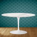 Tulip Eero Saarinen H 41 oválný konferenční stolek z keramiky Morpheus Made in Italy - Scarlet