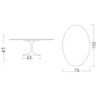 Tulipánový konferenční stolek Eero Saarinen H 41 Oval in Morpheus Keramika Made in Italy - Scarlet Viadurini