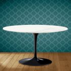 Tulipánový konferenční stolek Eero Saarinen H 41 Oval in Rem Keramika Made in Italy - Scarlet Viadurini