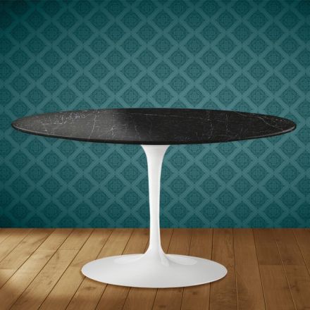 Konferenční stolek Eero Saarinen H 41 Oval Tulip, keramika Somnia, vyrobeno v Itálii - Scarlet Viadurini