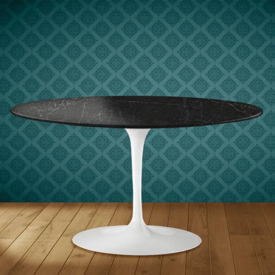 Konferenční stolek Eero Saarinen H 41 Oval Tulip, keramika Somnia, vyrobeno v Itálii - Scarlet Viadurini