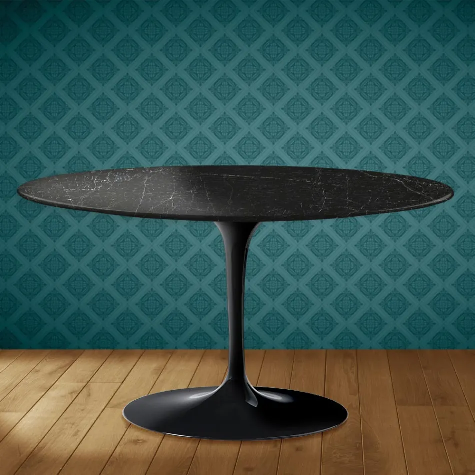 Konferenční stolek Eero Saarinen H 41 Oval Tulip, keramika Somnia, vyrobeno v Itálii - Scarlet Viadurini