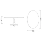 Konferenční stolek Tulipán Eero Saarinen H 41 Oval z tmavého mramoru Emperador Made in Italy Viadurini