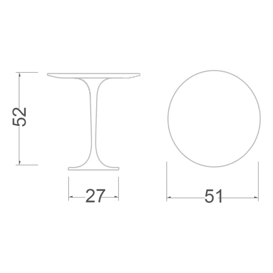 Eero Saarinen Tulipánový konferenční stolek H 52 s deskou z černého tekutého laminátu Made in Italy - Scarlet Viadurini