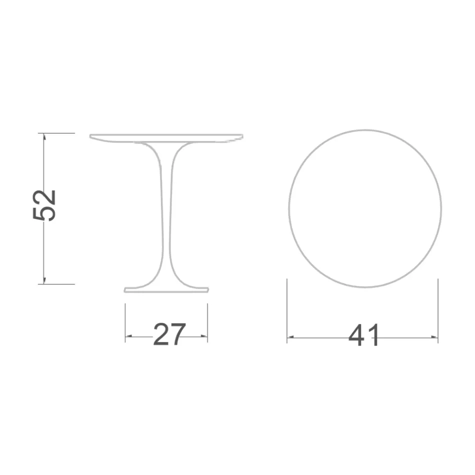 Konferenční stolek Tulipán Eero Saarinen H 52 s deskou z černého tekutého laminátu Made in Italy - Scarlet Viadurini