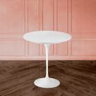 Konferenční stolek Tulipán Eero Saarinen H 52 v bílém tekutém laminátu Made in Italy - Scarlet Viadurini