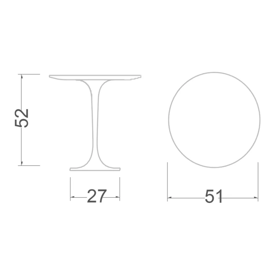 Konferenční stolek Tulipán Eero Saarinen H 52 v černém mramoru Marquinia Made in Italy - Scarlet Viadurini