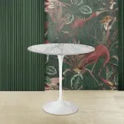 Konferenční stolek Tulipán Eero Saarinen H 52 Oval z mramoru Arabescato Made in Italy Viadurini