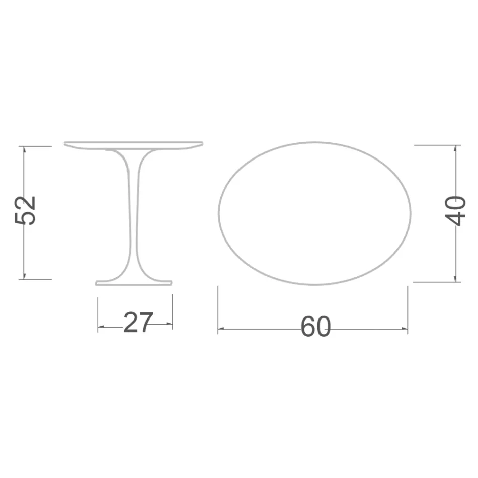 Konferenční stolek Tulipán Eero Saarinen H 52 Oval z mramoru Arabescato Made in Italy Viadurini