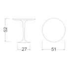 Konferenční stolek Tulipán Eero Saarinen H 52 Kulatý z mramoru Arabescato Made in Italy - Scarlet Viadurini